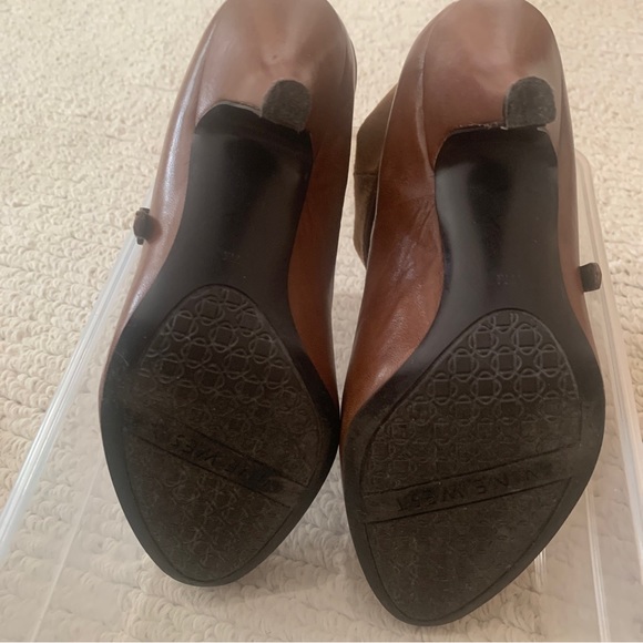 Nine West Soft Brown Leather Ankle Boots Heels Adjustable Side Buckle Size 7 M - Picture 11 of 11